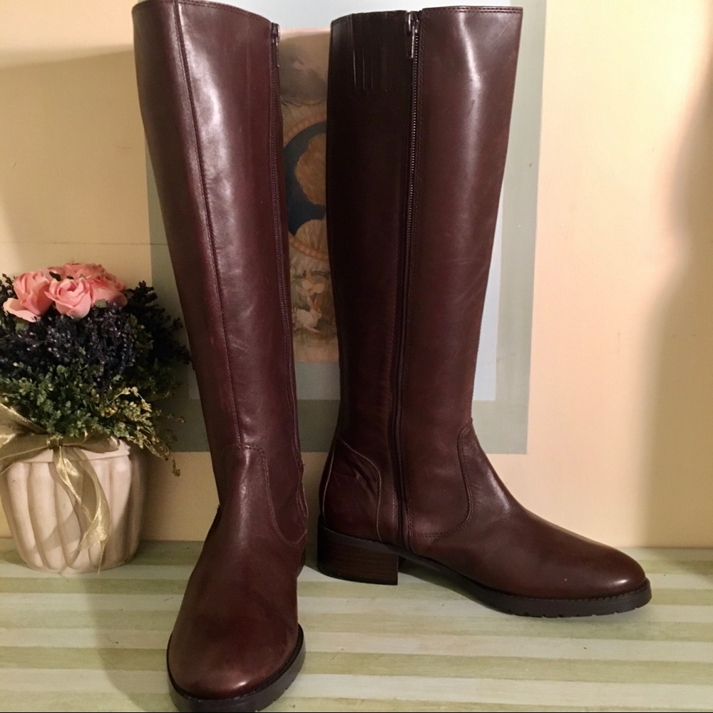Donald J. Pliner Bixbi Brown Leather Riding Boot - Size 7